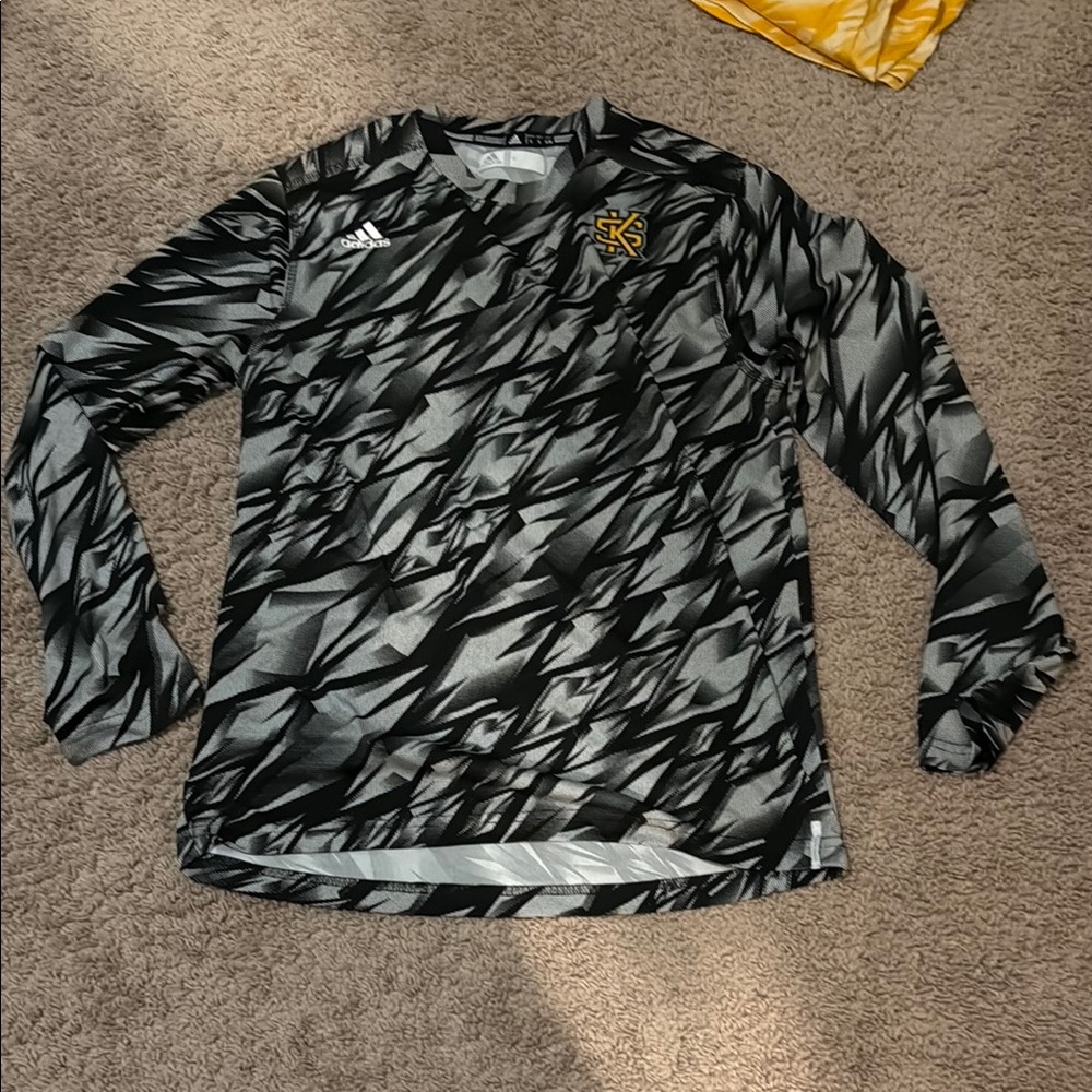 Kennesaw State Black and Gray Patterned Long Sleeve Shirt